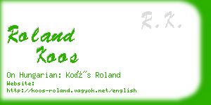 roland koos business card